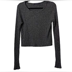 🆕🔥BRANDY MELVILLE STYLISH&CUTE CHARCOAL GRAY&MARBLED COLORED LONGSLEEVESWEATER